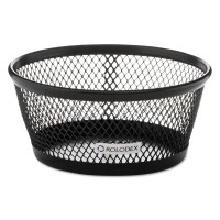 Rolodex 62562 Jumbo Nestable Paper Clip Dish Wire Mesh 4 38Inch Diameter X 2Inch Black