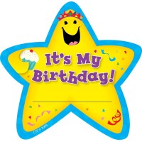 Creative Teaching Press Adhesive Badges Birthday Star 6 14 X 3 14 Inch Pack Of 36