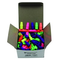 Charles Leonard Pencil Eraser Caps Latex Free Assorted Colors 144Box 71544