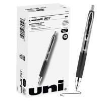 Black Retractable Gel Pens 12 Pack With Medium Points Uniball 207 Signo Click Pens Are Fraud Proof And The Best Office Pens N