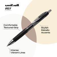 Black Retractable Gel Pens 12 Pack With Medium Points Uniball 207 Signo Click Pens Are Fraud Proof And The Best Office Pens N