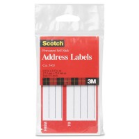 Scotch Permanent Address Labels Pack Of 25 462 In X 287 In White 5465Pdq