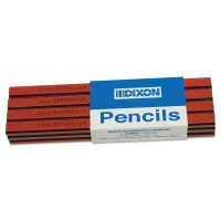 Dixon 19972 Oriole Woodcase Flat Carpenters Pencil Medium Red Dozen