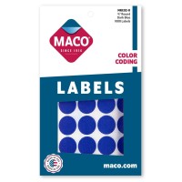 Maco Dark Blue Round Color Coding Labels 34 Inches In Diameter 1000 Per Box Mr121211