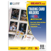 Cline Collectors Edition Trading Card Holder Pages Top Load 1125 X 9 Inches 10 Per Pack 62590