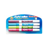 Expo 86677 Lowodor Dry Erase Markers Fine Point Fashion Colors 4Count