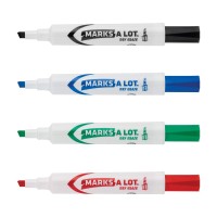 Avery Marks A Lot Dry Erase Markers Low Odor White Board Markers With Chisel Tip 4 Assorted Colors 24409