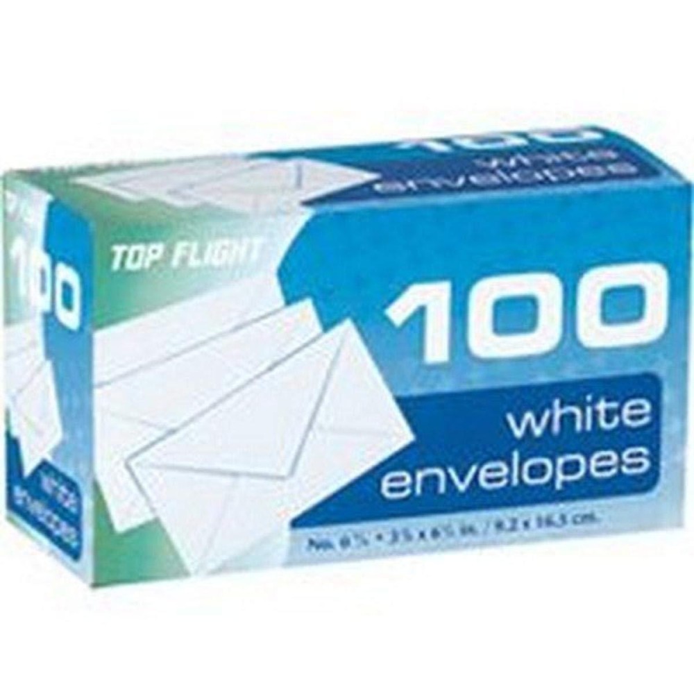 Top Flight Boxed Envelopes White Pack Of 100