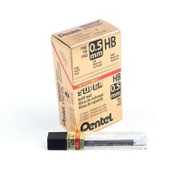 Pentel Super Hipolymer Lead Refills 05Mm 12 Leads Per Tube Black C505Hb