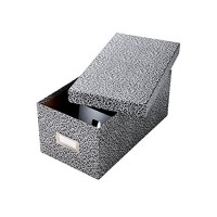 Oxford 40589 Reinforced Board Card File Liftoff Cover Holds 1 200 4 X 6 Cards Blackwhite