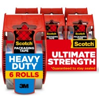 Scotch Heavy Duty Shipping And Moving Packing Tape Clear Packing And Moving Supplies 188 In X 222 Yd 6 Tape Rolls With D