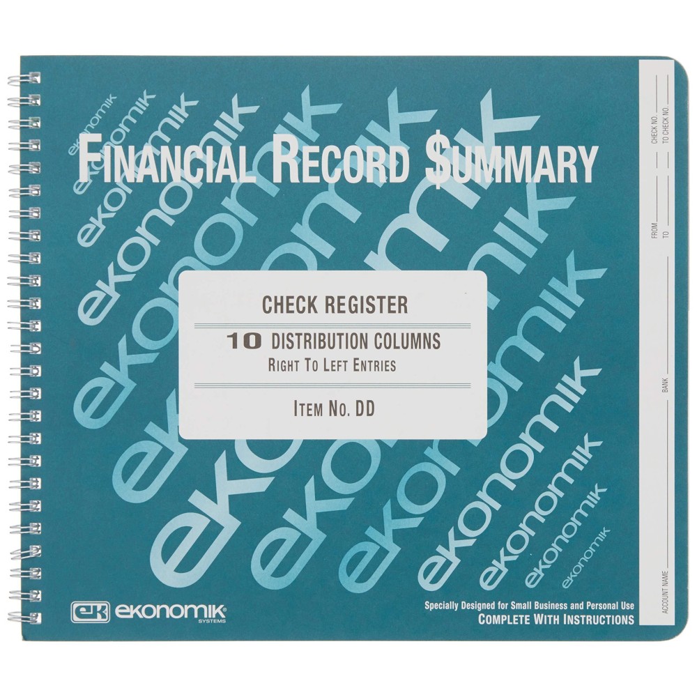 Ekonomik Dd Wirebound Form Dd Check Register W10 Left Distribution Columns 834X10