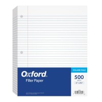 Oxford Filler Paper 812 X 11 College Rule 3Hole Punched Looseleaf Paper For 3Ring Binders 500 Sheets Per Pack 623