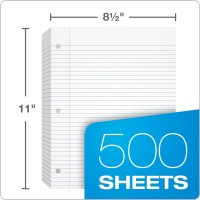 Oxford Filler Paper 812 X 11 College Rule 3Hole Punched Looseleaf Paper For 3Ring Binders 500 Sheets Per Pack 623