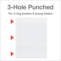 Oxford Filler Paper 812 X 11 College Rule 3Hole Punched Looseleaf Paper For 3Ring Binders 500 Sheets Per Pack 623