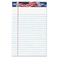 Tops 75101 American Pride Writing Pad Narrow 5 X 8 White 50 Sheets Pack Of 12