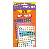 Trend Enterprises Inc Animals Supershapes Stickers Variety Pack 2500 Ct