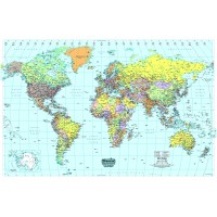 House Of Doolittle Write Onwipe Off Laminated World Map 50 X 33 Inch Hod710