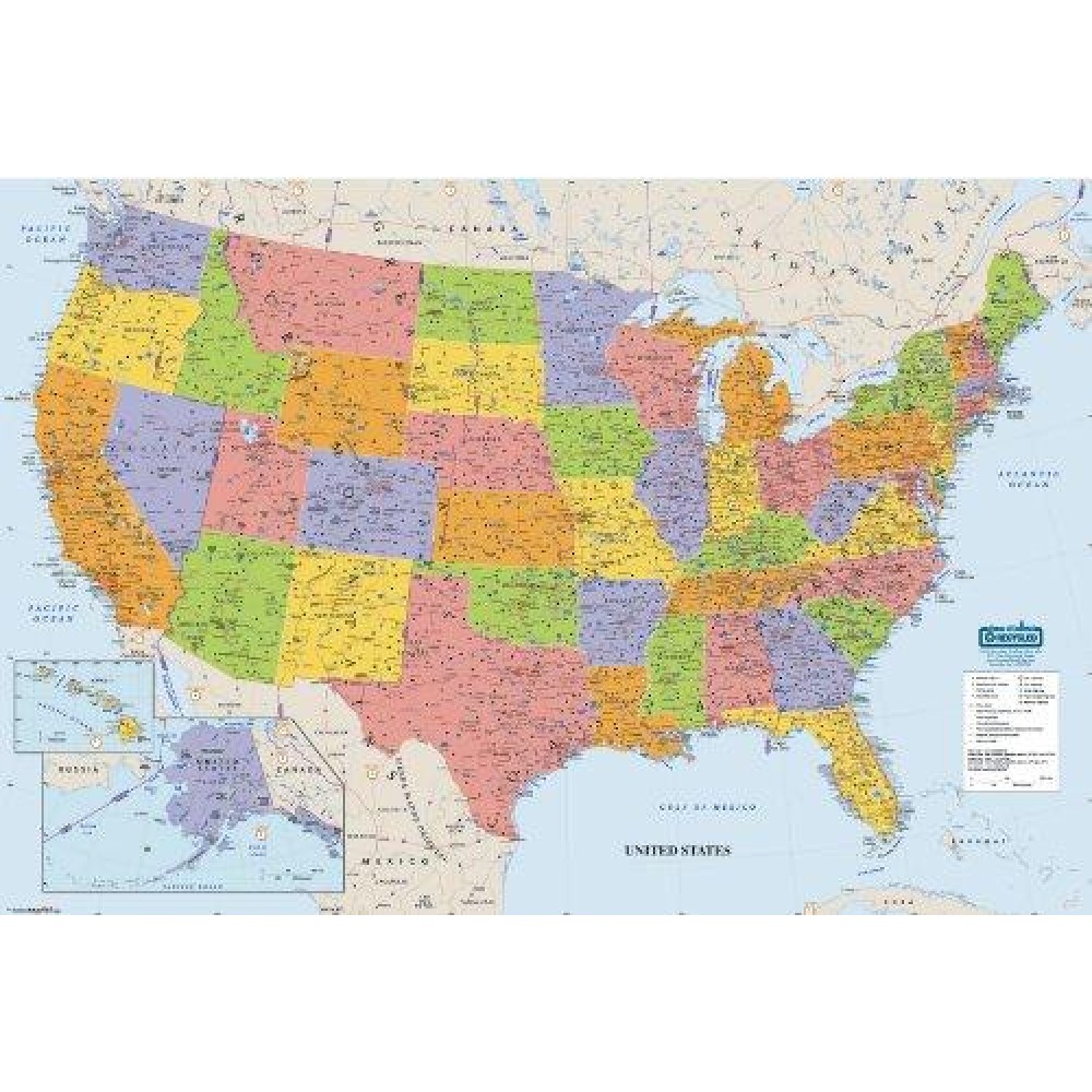 House Of Doolittle Write Onwipe Off Laminated United States Map 50 X 33 Inch Hod720