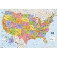 House Of Doolittle Write Onwipe Off Laminated United States Map 50 X 33 Inch Hod720