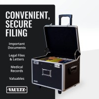 Vaultz Portable File Storage Box With Handle 145 X 175 X 155 Letterlegal Size Mobile Lock Box Double Combination L