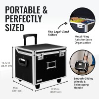 Vaultz Portable File Storage Box With Handle 145 X 175 X 155 Letterlegal Size Mobile Lock Box Double Combination L