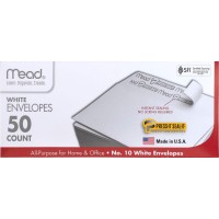 Mead 10 Envelopes Pressit Sealit White 50Box 75024