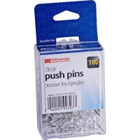 Charles Leonard Push Pins Clear 100Pack 200Cl