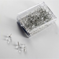 Charles Leonard Push Pins Clear 100Pack 200Cl