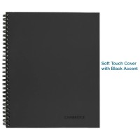 Cambridge Notebook Business Notebook 814 X 11 80 Sheets Ruled Meeting Notes Flexible Cover Wirebound Gray 06132