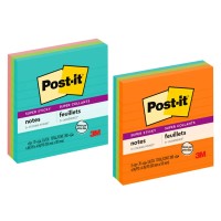 Postit Super Sticky Notes 4X4 In 3 Pads 2X The Sticking Power Assorted Bright Colors Lined 6753Ssmx