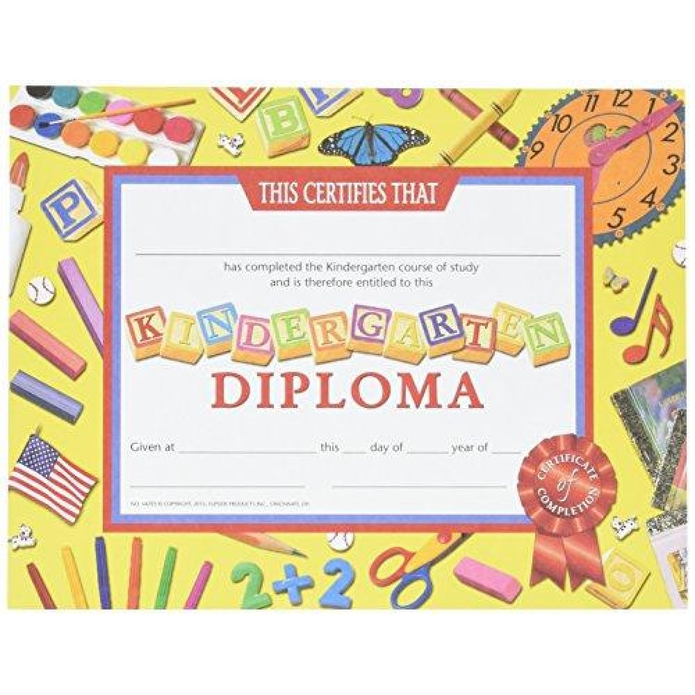 Hayes School Publishing Kindergarten Diplomas Certificate 812 X 11 In Paper Pack Of 30 78302