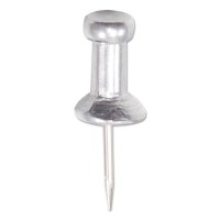 Gem Cpal3 Aluminum Head Push Pins Aluminum Silver 38 Box Of 100