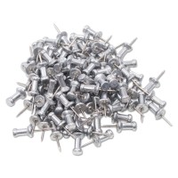 Gem Cpal3 Aluminum Head Push Pins Aluminum Silver 38 Box Of 100