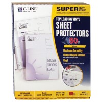 Cline Top Loading Super Heavyweight Vinyl Sheet Protectors Nonglare 85 X 11 Inches 50 Per Box 61013