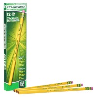 Ticonderoga Woodcased Pencils Unsharpened 4 2H Extra Hard Yellow 12 Count