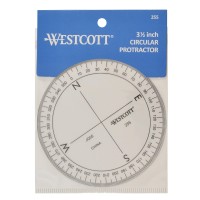 Westcott 360Degree Protractor Compass For Drawing And Drafting Clear 35 In