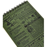 Rite In The Rain Weatherproof Top Spiral Notebook 4 X 6 Green Cover Universal Pattern No 946