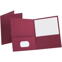 Oxford Twinpocket Folders Textured Paper Letter Size Burgundy Holds 100 Sheets Box Of 25 57557