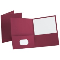 Oxford Twinpocket Folders Textured Paper Letter Size Burgundy Holds 100 Sheets Box Of 25 57557