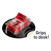 Postit Message Flags Sign Here 200Desk Grip Dispenser 1 Dispenserpack 1 In Wide Red 680Hvshr