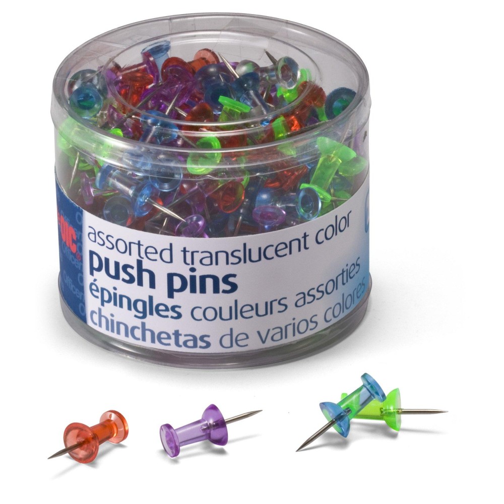 Officemate Translucent Push Pins 35710