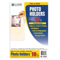 Cline Peel And Stick Photo Holders Holds 35 X 5 And 4 X 6 Inches Photos Clear 10 Per Pack 70346