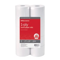 Office Depot 1Ply Paper Rolls 1 34In X 128Ft White Pack Of 10 109044