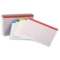 Color Coded Bar Ruled Index Cards 3 X 5 Assorted Colors 100Pack