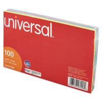 Universal 47256 Index Cards 5 X 8 Bluesalmongreencherrycanary 100Pack