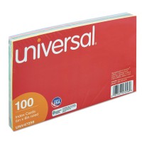 Universal 47256 Index Cards 5 X 8 Bluesalmongreencherrycanary 100Pack