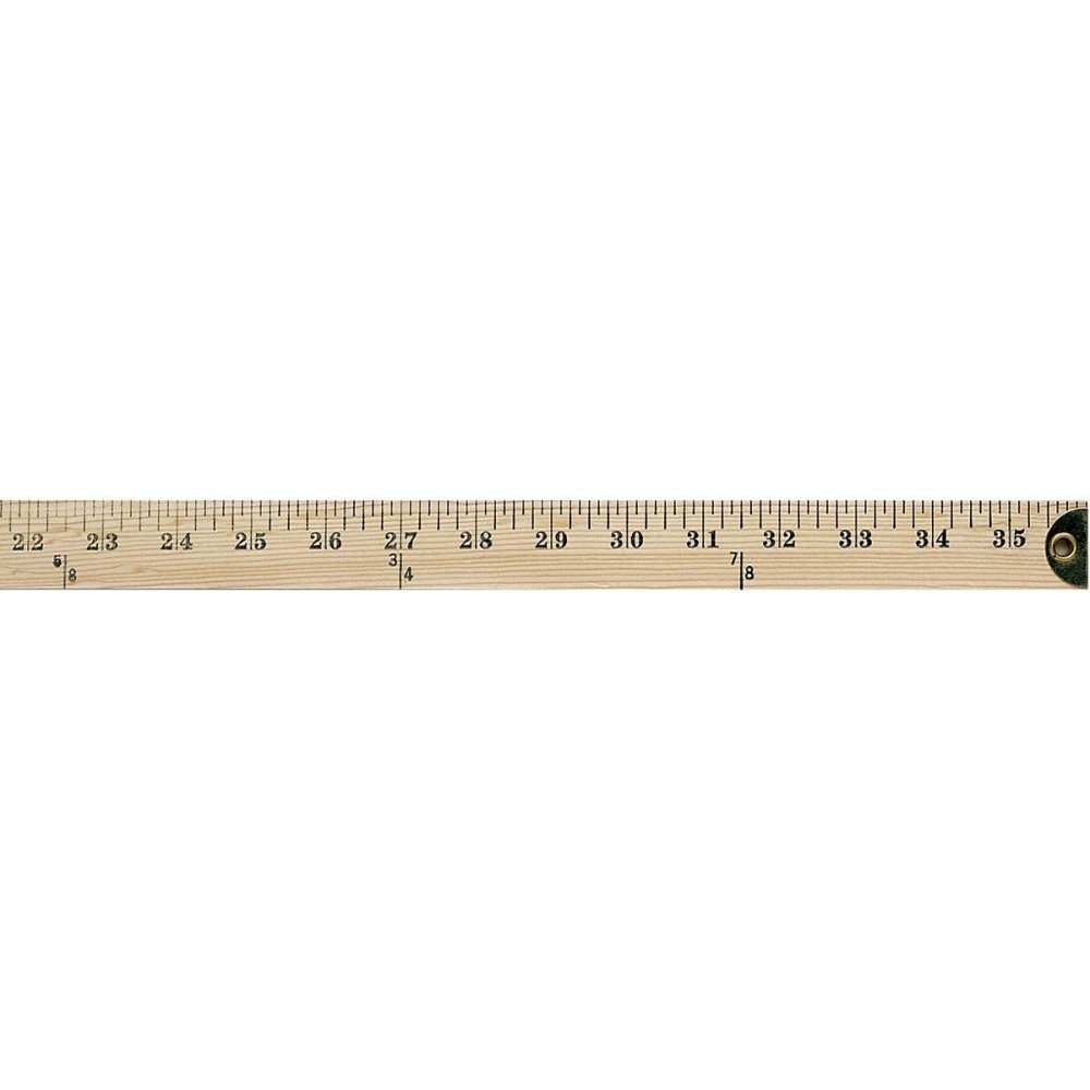 Westcott 10425 Wooden Yardstick With Brass Ends And Hang Holes Clear Lacquer Finish