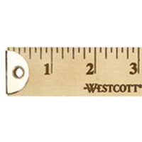 Westcott 10425 Wooden Yardstick With Brass Ends And Hang Holes Clear Lacquer Finish