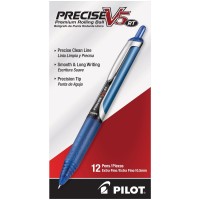 Pilot Precise V5 Rt Refillable Retractable Rolling Ball Pens Extra Fine Point 05 Mm Blue Pack Of 12